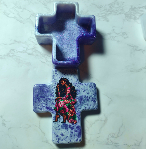 Custom Resin Cross Jar | Faith-Inspired Handmade Decorative Storage