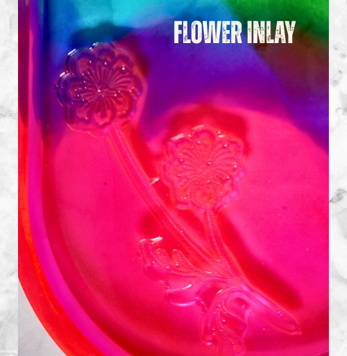 Custom oval resin tray with floral imprint design