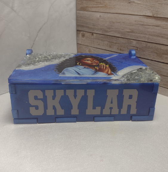 Geode Resin Keepsake Box | Custom Domino Storage Box | Handmade Luxury Decor