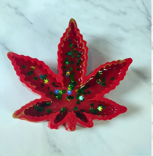 Custom Leaf Resin Ashtray | Handmade Statement Smoking Tray