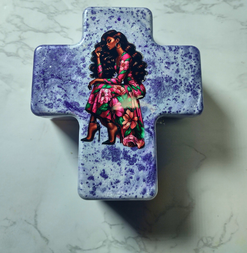 Custom Resin Cross Jar | Faith-Inspired Handmade Decorative Storage