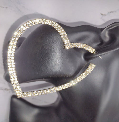 Bling Heart Shaped Earrings