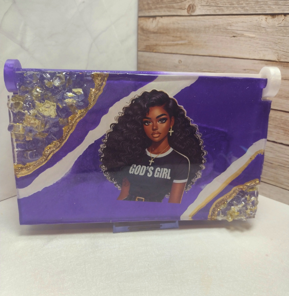 Decorative geode resin storage box for home decor