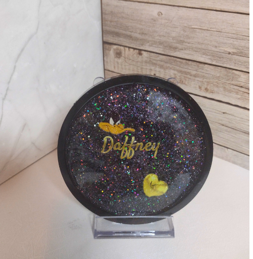 resin coaster with personalized image and decorative finish