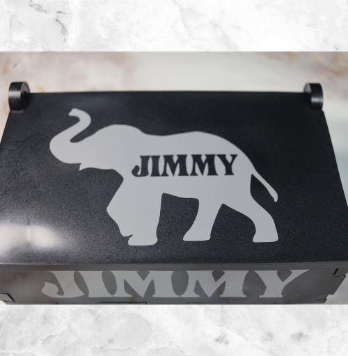 Custom resin domino box with personalized design, handmade storage for professional size domino sets