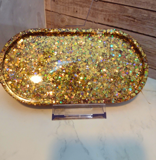 Custom Oval Resin Tray | Small Handmade Decorative Tray | Floral or Smooth Option